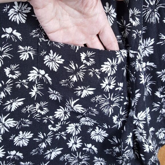 VINCE Shirt Mens XXL Black Floral Short Sleeve Pocket Button Up Linen Blend $225 - Picture 4 of 10